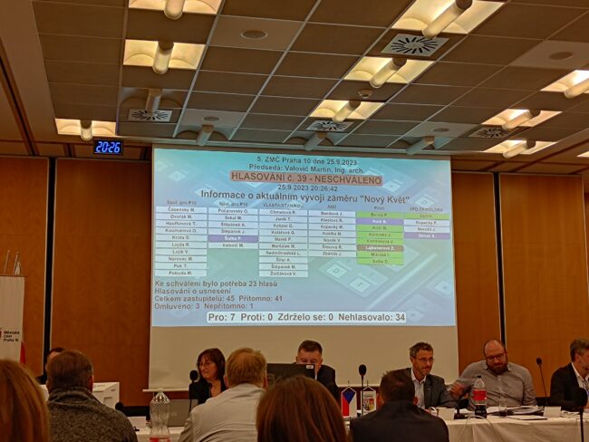Hlasování o vyslovení NESOUHLASU s předimenzovanou výstavbou u OC Květ